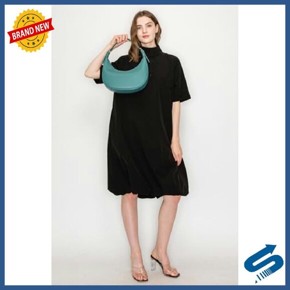 Faux Leather Shoulder Bag with Adjustable Strap, 11" Wide - Picture 8 of 8